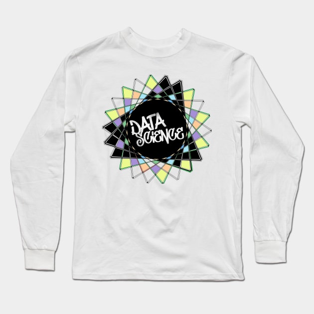 Data Science Graffiti | Abstract Geometric Street Art Black Long Sleeve T-Shirt by aRtVerse